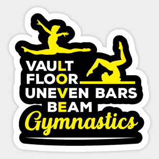 Gymnast Tshirt Love Gymanstics Vault Bars Beam Floor Sticker